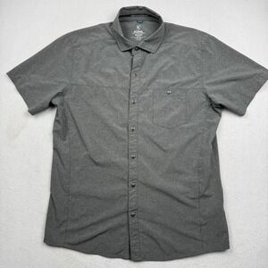 Kuhl Shirt Mens Medium Gray Short Sleeve Button Up Hiking Outdoor Trail Casual